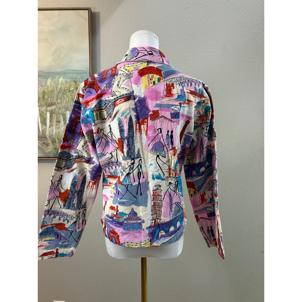 Tantrums Collection Colorful City Print Cotton Jacket Small - Picture 5 of 9